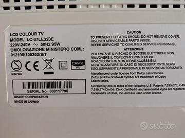 TV sharp aquos 37 pollici consegna  30 km