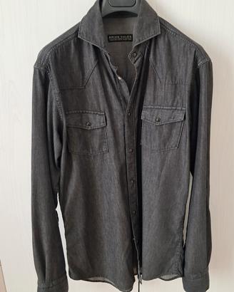 camicia jeans nera