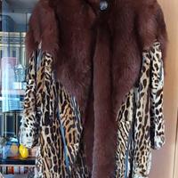 PELLICCIA IN PREGIATO OCELOT CON INSERTI IN VISONE