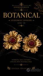 Orecchini vintage anni 70 botanical statement