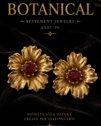 Orecchini vintage anni 70 botanical statement