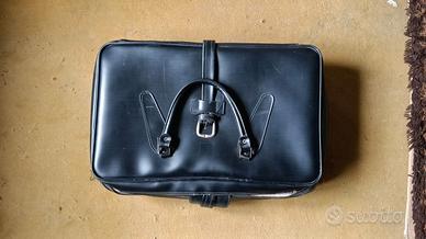 Valigia vintage in pelle? Nera, cm62x42x18 a