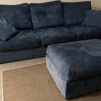 Divano 2,50 m Alcantara blu