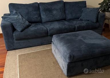 Divano 2,50 m Alcantara blu