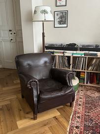 Poltrona vintage in pelle marrone