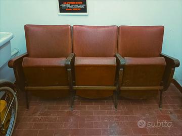 Poltroncine cinema/teatro vintage - blocco da 3