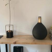 Damigiana, vaso decorativo nero e oro