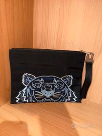 Pochette Kenzo Paris Tiger nera con cinturino