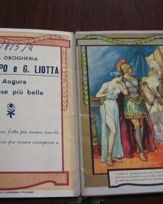 Calendarietto inizi 1900 a tema Iliade  Adrano