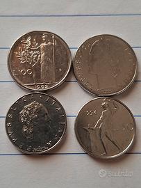 100 lire Minerva e 50 lire Vulcano piccole