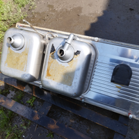 Lavello inox 2 vasche completo