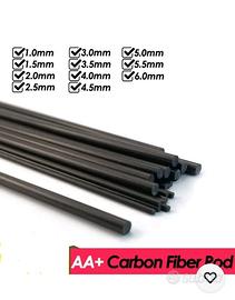4 ASTE ASTINE  5mm Rebbio CARBONIO Jolly Brumi SCU