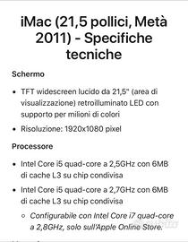 I Mac 2011 perfettamente funzionante