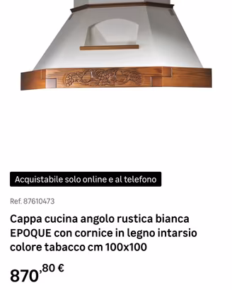 Cappa da cucina in legno massello