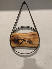 Orologi da parete in legno,metallo e cuoio