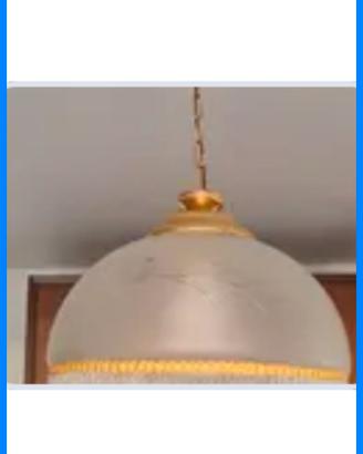 lampadario dorato in vetro