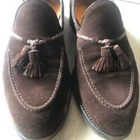 Mocassini scamosciati fatti a mano,testa moro n.42