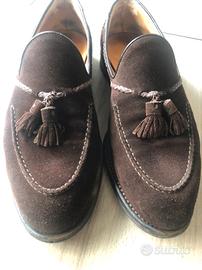 Mocassini scamosciati fatti a mano,testa moro n.42