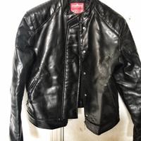 Giubbotto da donna in ecopelle nero taglia L