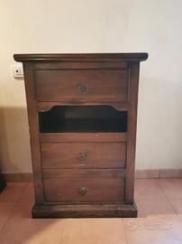 cassettiera legno castagno