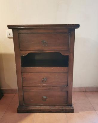 cassettiera legno castagno