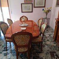 sala da pranzo con parete attrezzata 