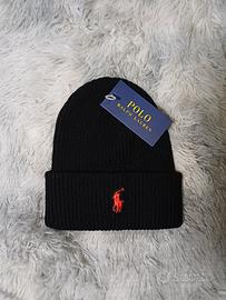 Cappello Ralph Lauren di lana nero e rosso
