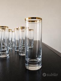 Set 12 bicchieri alti CRISTALLO bordo oro-Tumbler