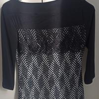 blusa chiffon /lurex maniche 3/4 tg S