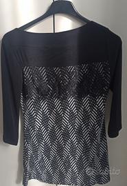 blusa chiffon /lurex maniche 3/4 tg S