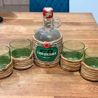 Set bicchieri e bottiglia vintage