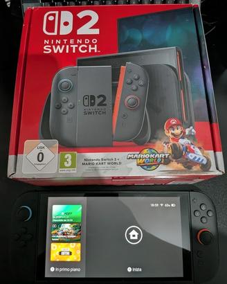 Nintendo Switch 2 con scatola e accessori