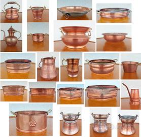 Boccale teiera bollitore vaso in rame (lotto)