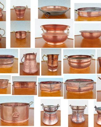 Boccale teiera bollitore vaso in rame (lotto)