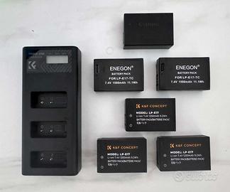 Canon LP-E17 originale, caricabatterie, 5 batterie