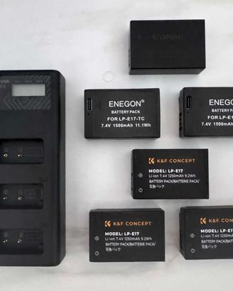 Canon LP-E17 originale, caricabatterie, 5 batterie