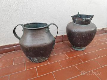 Coppia antiche mezzine toscane in rame