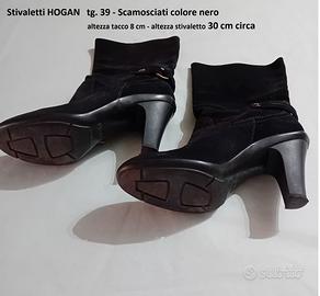 stivaletti donna HOGAN 39 scamosciati colore nero