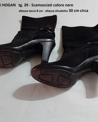 stivaletti donna HOGAN 39 scamosciati colore nero