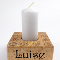 Portacandela in legno personalizzato con nome – id