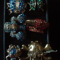 Anelli bigiotteria pietre colorate vintage,rari