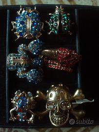 Anelli bigiotteria pietre colorate vintage,rari