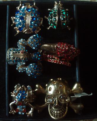 Anelli bigiotteria pietre colorate vintage,rari