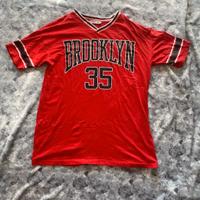 T-Shirt Brooklyn Rossa Basket Streetwear-taglia S