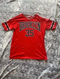 T-Shirt Brooklyn Rossa Basket Streetwear-taglia S
