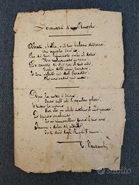 Antico manoscritto di Enrico Panzacchi 