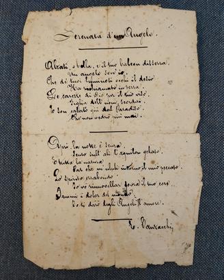 Antico manoscritto di Enrico Panzacchi 