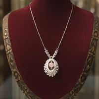 Collana Ciondolo quarzo rosa vintage pezzo unico