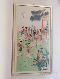 Dipinto Cinese su tela degli anni 1970