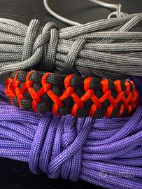 Braccialetto Paracord Nero intreccio rosso